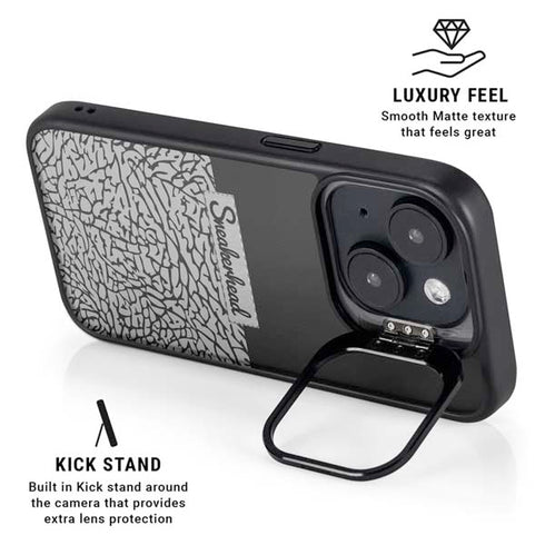 Elephant Print Sneakerhead Black iPhone 15 Kickstand Case